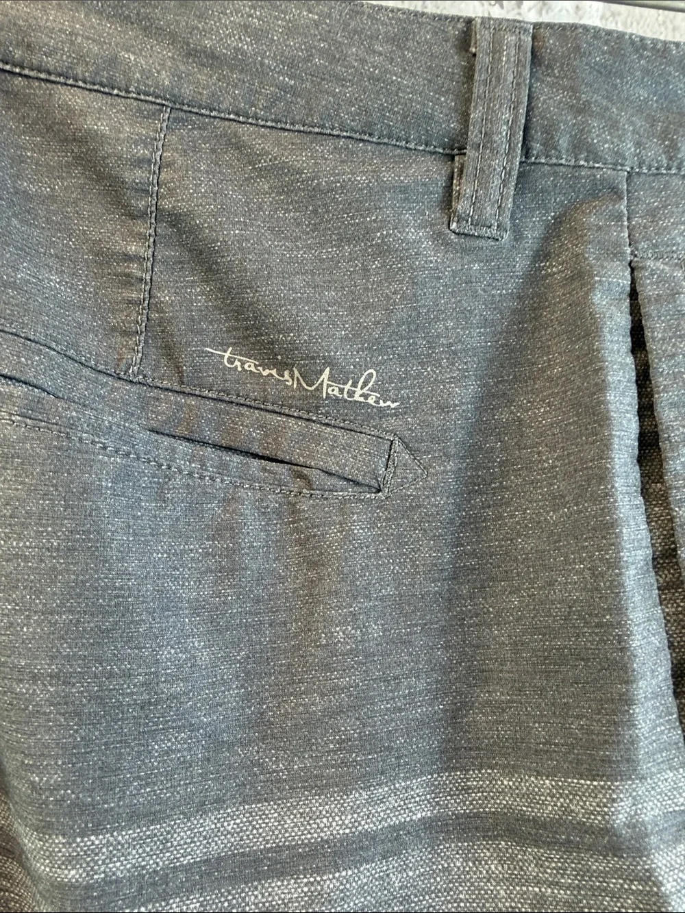 Travis Mathew Men's Charcoal Gray shorts with Subtle Stripe